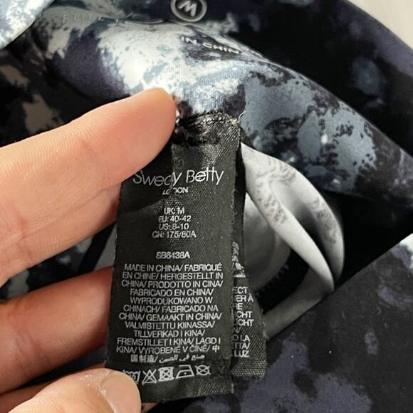 Sweaty Betty M Blue Texture Tie Dye Power Pocket High Waist Full Length Leggings - Picture 10 of 11